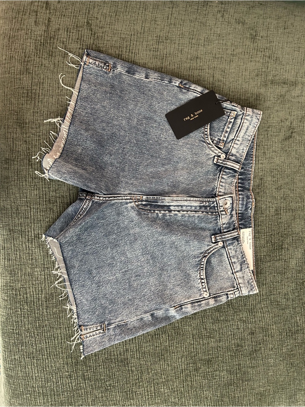 rag & bone Frayed Hem Denim Shorts